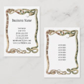 Vintage Reptilien, Schlangen oder Hühner Visitenkarte (Vorne/Hinten)