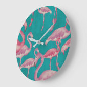 Vintage, republikanische Flamingo-Kunstwerke im St Große Wanduhr (Winkel)