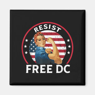 Vintage Resist Free DC Protestflagge USA für Fraue Magnet