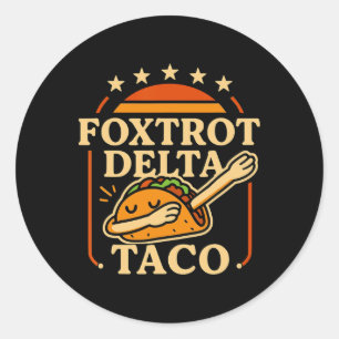 Vintage Resist Let's Go Dabbing Taco Foxtrot Delta Runder Aufkleber