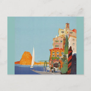 Vintage-Resort Lugano Italien Schweiz Postkarte