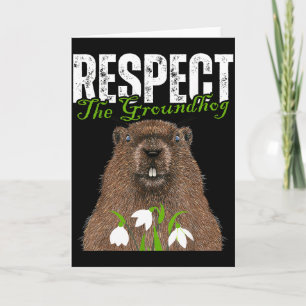 Vintage Respektiere den Waldmurmeltier Funny Groun Karte