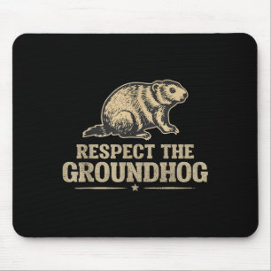 Vintage Respektiere den Waldmurmeltier-Tier-Fan Mousepad