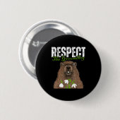 Vintage Respektiert den Waldmurmeltier Lustiger Ta Button (Vorne & Hinten)