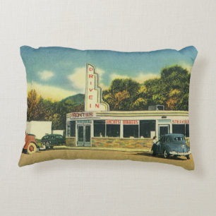 Vintage-Restaurant, 50er Jahre Drive-In-Diner und  Dekokissen