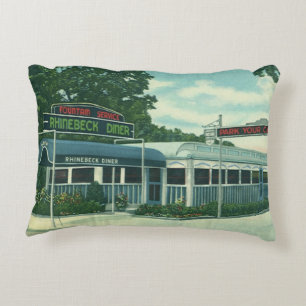 Vintage-Restaurant, Retro-Raststätte an der Rhineb Dekokissen