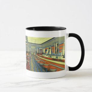 Vintage Restaurant, Retro-Raststätte Innenraum Tasse