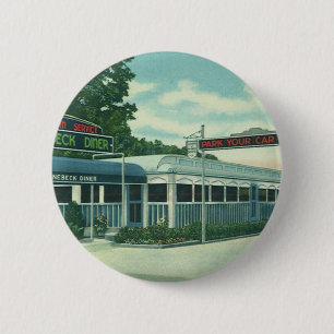 Vintage Restaurant, Retro Rhinebeck Roadside Diner Button