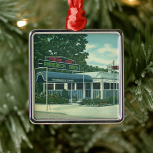 Vintage Restaurant, Retro Rhinebeck Roadside Diner Ornament Aus Metall