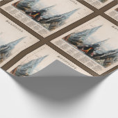 Vintage Restaurierte Berghöhe Infografik, 1850 Geschenkpapier (Ecke)