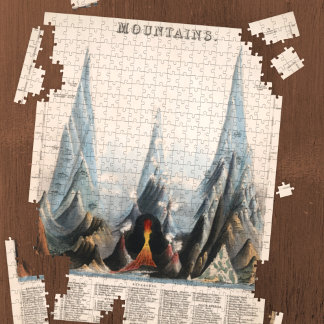 Vintage Restaurierte Berghöhe Infografik, 1850 Puzzle