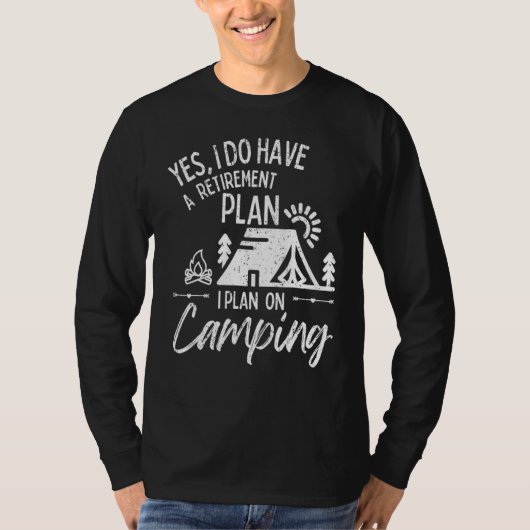 Vintage Retirement Plan Camping Funny Retirement T-Shirt (Vorderseite)