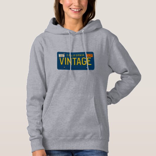 Vintage - Retro 1969 California License Plate Hoodie (Vorderseite)