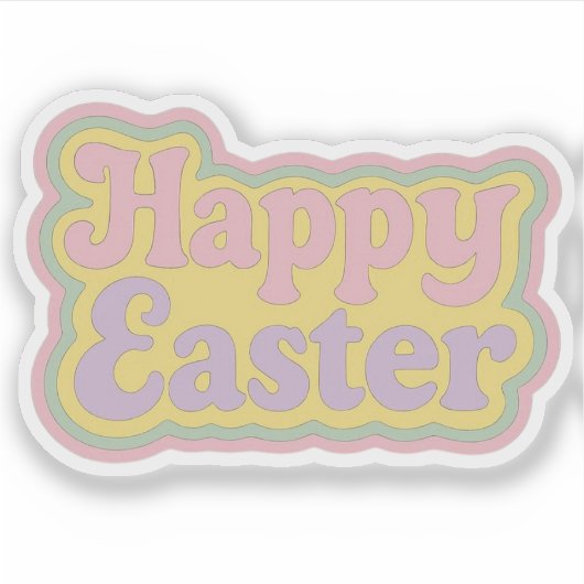 Vintage/Retro 1970er Ostern  Aufkleber (Vorderseite)