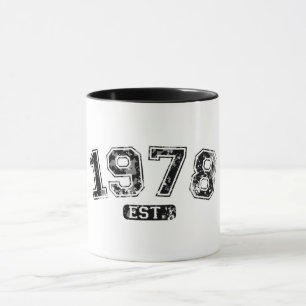 Vintage Retro 1978 Grunge Gegr. Established Graphi Tasse