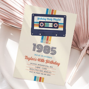 Vintage Retro 1985 Geburtstagseinladung, 40. Einladung