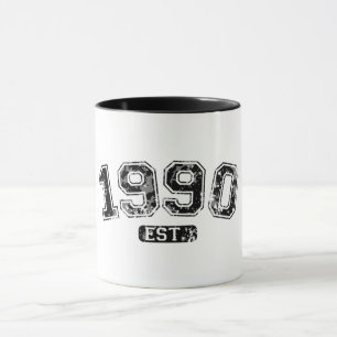 Vintage Retro 1990 Grunge Est. Gegründet Grafik Tasse