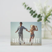 Vintage Retro 2 | Save the Date Postkarte (Stehend Vorderseite)