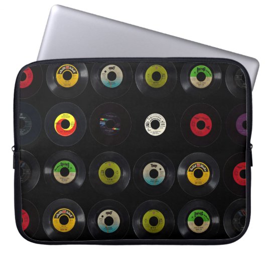 Vintage Retro 45 VinylPlatten Laptopschutzhülle (Vorderseite)