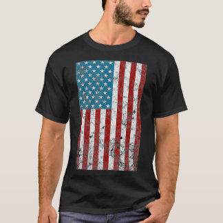 Vintage Retro 4. Juli Beunruhigte Patriotic Americ T-Shirt