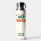 Vintage Retro 50 And Fabulous Birthday Trinkflasche (Rückseite)