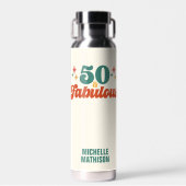 Vintage Retro 50 And Fabulous Birthday Trinkflasche (Vorne)