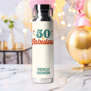 Vintage Retro 50 und fantastischer Geburtstag Trinkflasche