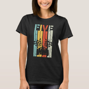 Vintage Retro 5 Jahre altes Rennwagen-Geburtstagsj T-Shirt