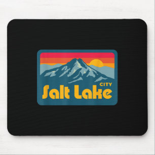 Vintage Retro 70er 80er Salt Lake City Utah Berg Mousepad