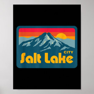 Vintage Retro 70er 80er Salt Lake City Utah Berg Poster
