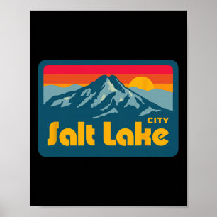 Vintage Retro 70er 80er Salt Lake City Utah Berg Poster