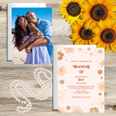 Vintage Retro-70er-Hochzeit Einladung