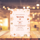 Vintage Retro-70er-Hochzeit Einladung