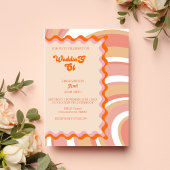 Vintage Retro-70er-Hochzeit Einladung