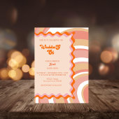 Vintage Retro-70er-Hochzeit Einladung