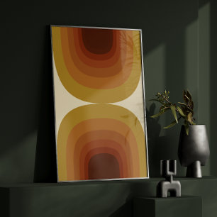 Vintage Retro 70er Jahre Erdige Geometrische Regen Poster
