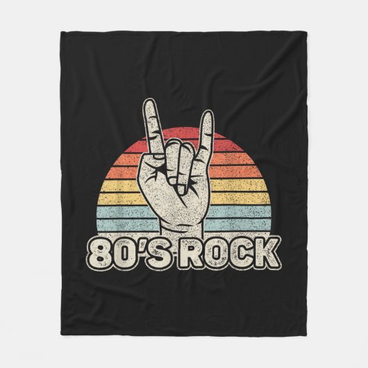Vintage Retro 80er Rockband Fleecedecke (Vorderseite)