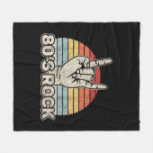 Vintage Retro 80er Rockband Fleecedecke (Vorderseite (Horizontal))