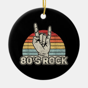 Vintage Retro 80er Rockband Keramik Ornament