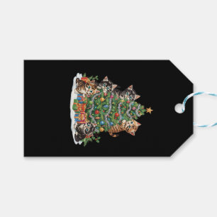 Vintage Retro 90er Katzen-Weihnachtsbaum-Tierliebh Geschenkanhänger
