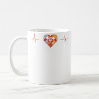 Vintage Retro abgenutztes Herzschlag-Häkel-Strickm Kaffeetasse