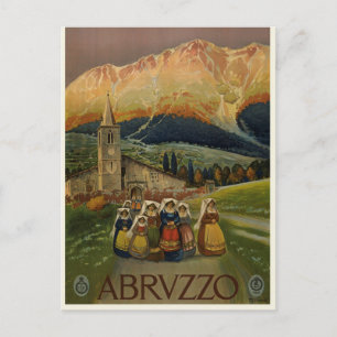Vintage Retro Abrvzzo Reise Tourismus Postkarte