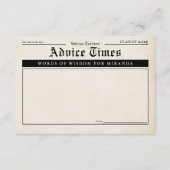 Vintage Retro-Abschluss-Beratung und Wünsche Begleitkarte (Rückseite)