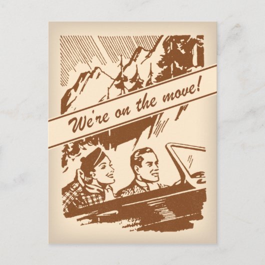 Vintage Retro-Adressänderung Postkarte (Vorderseite)