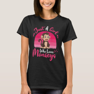 Vintage Retro Affe Nur Ein Mädchen Das Affen Lieb T-Shirt