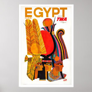 Vintage Retro Ägypten Kairo Pyramiden Weltreise Poster