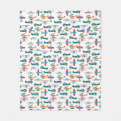 vintage retro airplane pattern fleecedecke (Vorderseite)