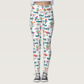 vintage retro airplane pattern leggings (Vorderseite)