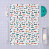 vintage retro airplane pattern seidenpapier (Handwerk)