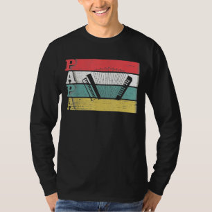 Vintage Retro Akkordeon Papa Musik Musiker Silhoue T-Shirt